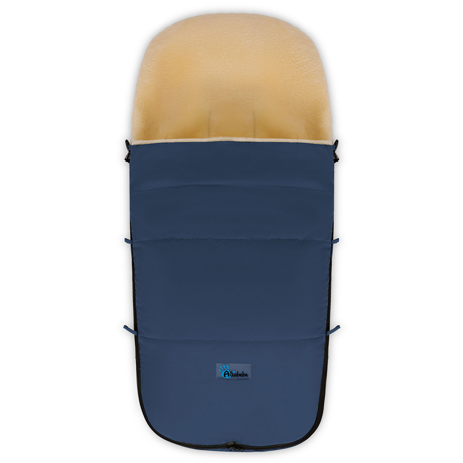 фото Конверт-мешок для детской коляски altabebe lambskin-bugaboo footmuff navy blue