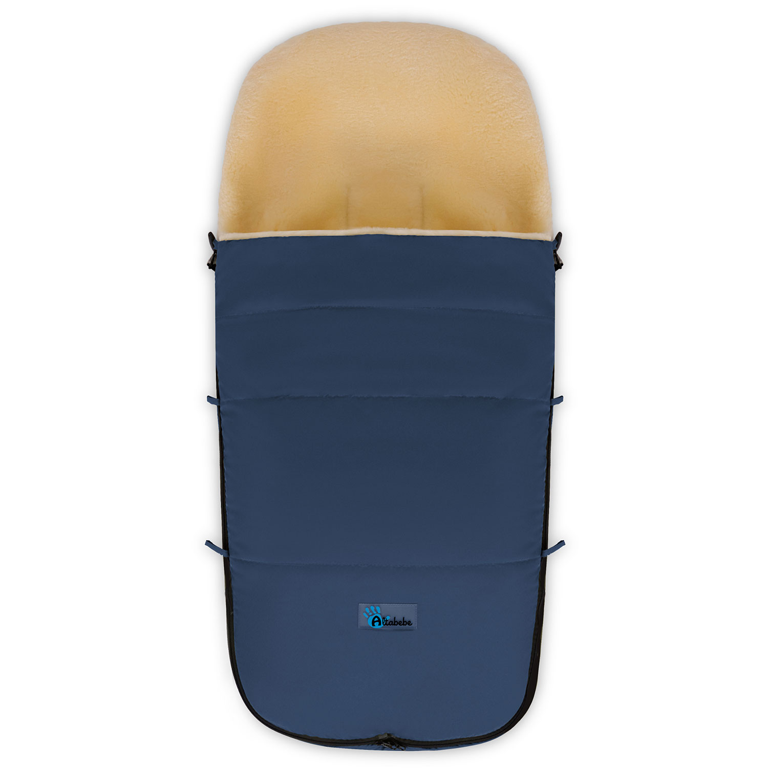 фото Конверт-мешок для детской коляски altabebe lambskin-bugaboo footmuff navy blue