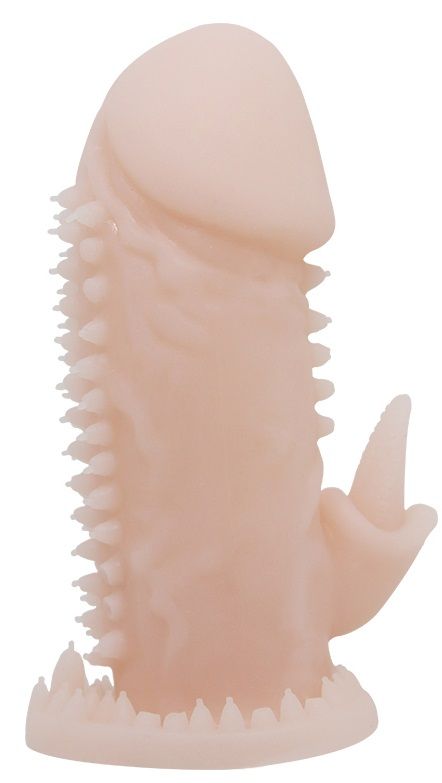 фото Насадка на пенис со стимулятором клитора baile телесная 11,5 см
