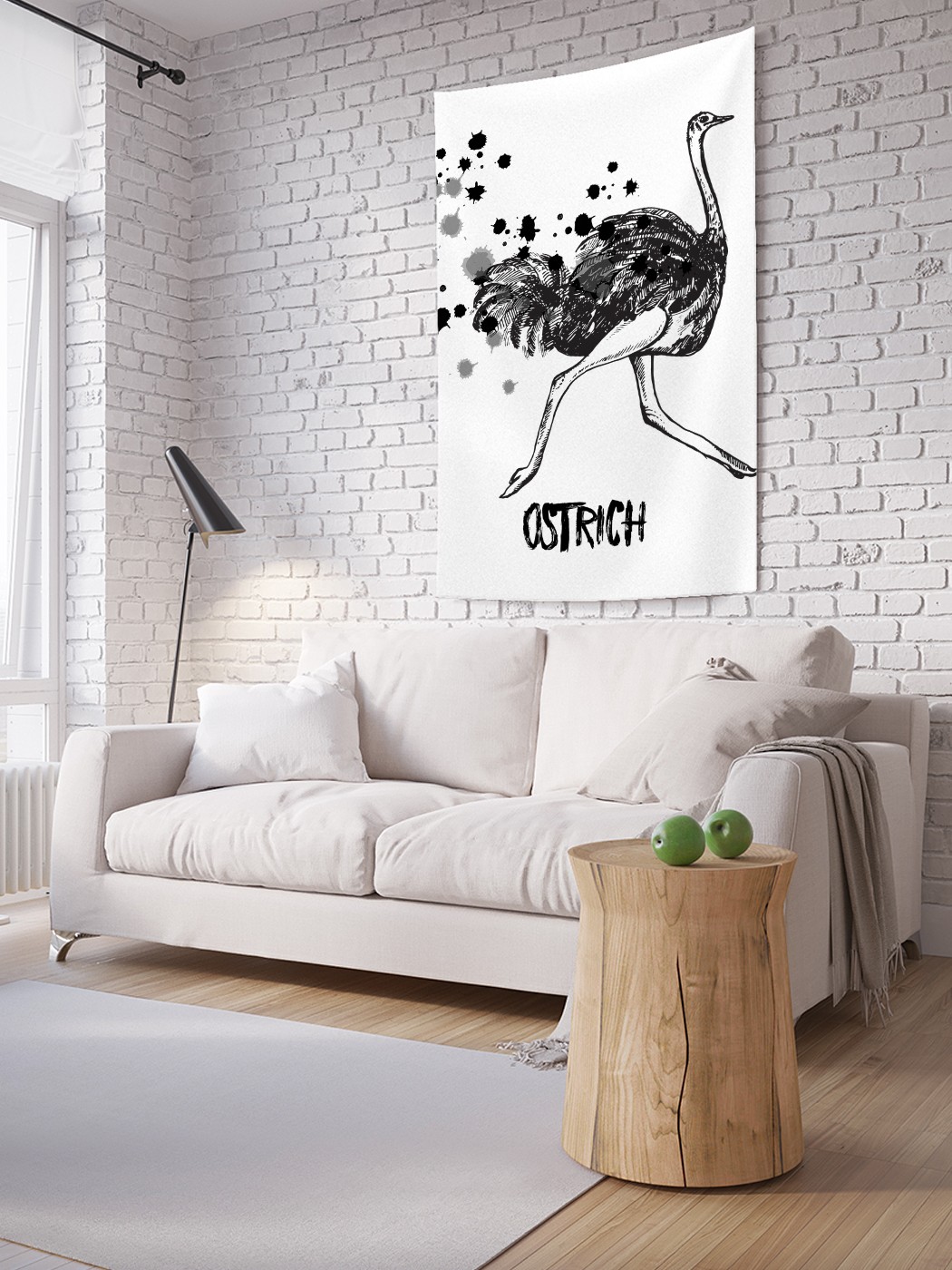 

Вертикальное фотопанно на стену JoyArty Кляксы на страусе 150x200 см, Кляксы на страусе