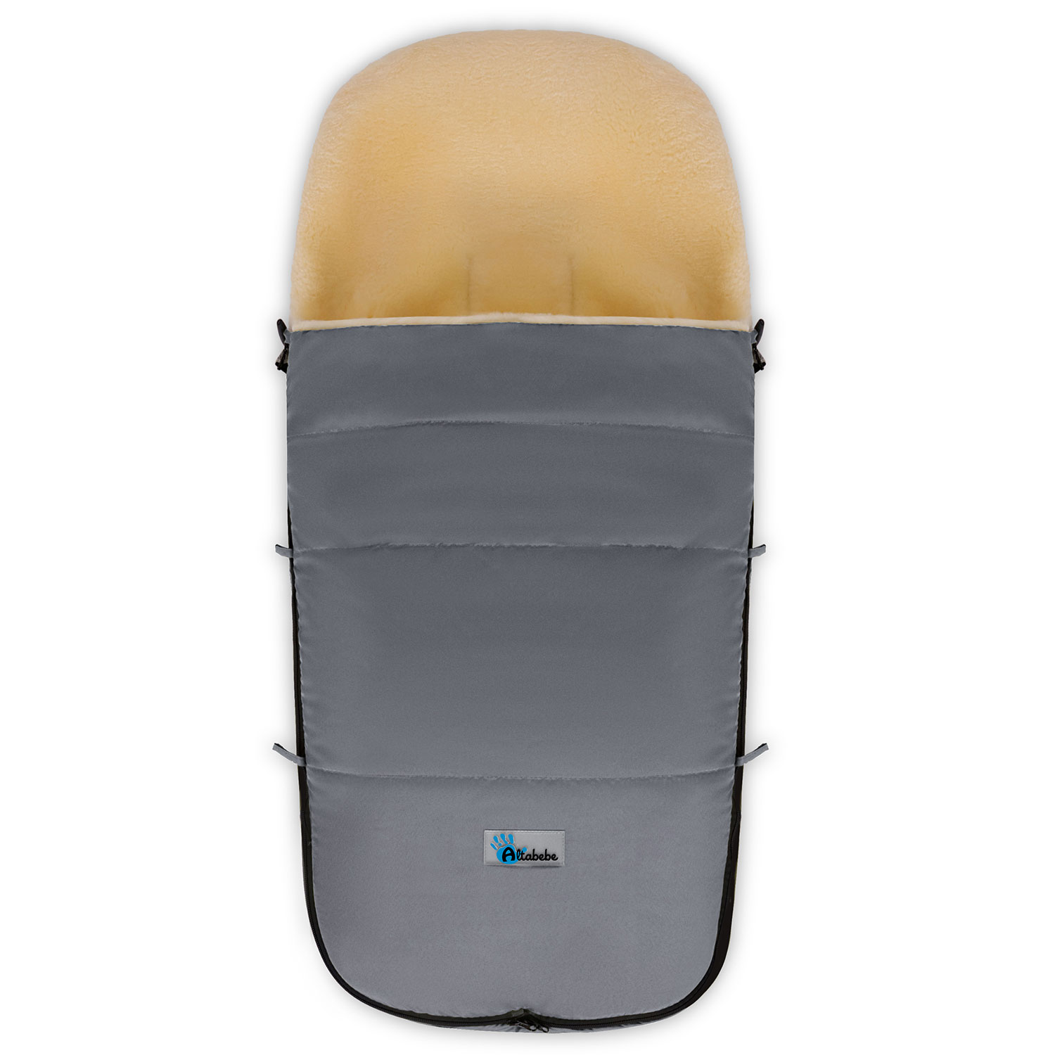 фото Конверт-мешок для детской коляски altabebe lambskin-bugaboo footmuff dark grey