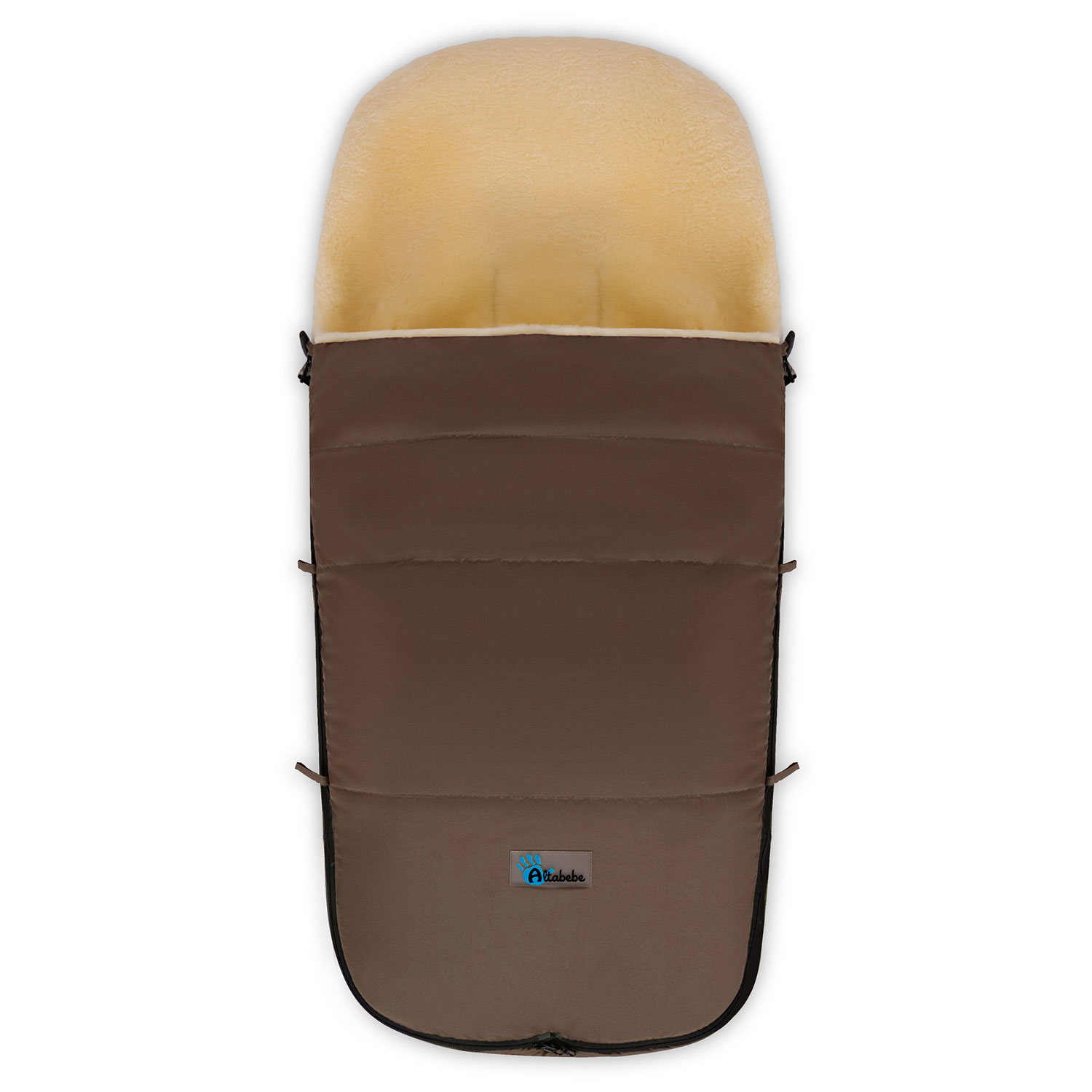 фото Конверт-мешок для детской коляски altabebe lambskin-bugaboo footmuff brown