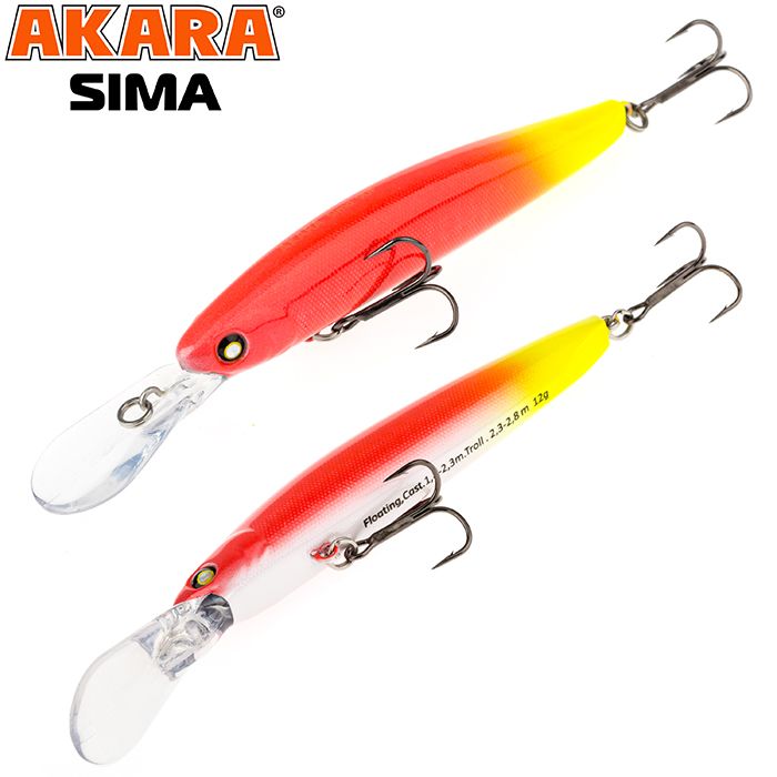 

Воблер Akara Sima 90F 12 гр 3/7 oz 3,5 in A160, Разноцветный, Sima