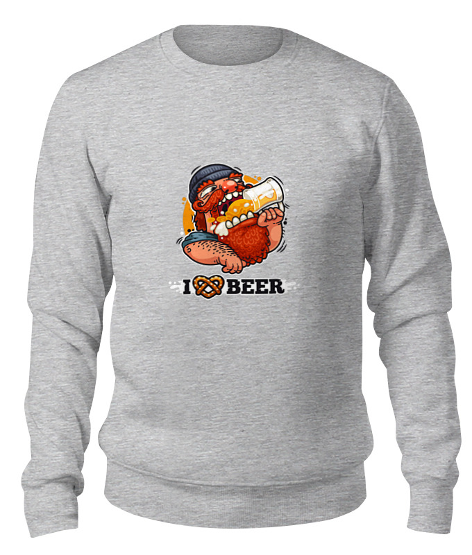 

Свитшот унисекс Printio Я люблю пиво (i love beer) серый L, Я люблю пиво (i love beer)