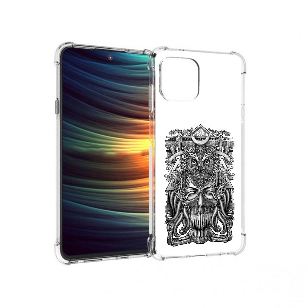 

Чехол MyPads Tocco для Motorola 20 Lite зубастая сова (PT227073.348.369), Прозрачный, Tocco