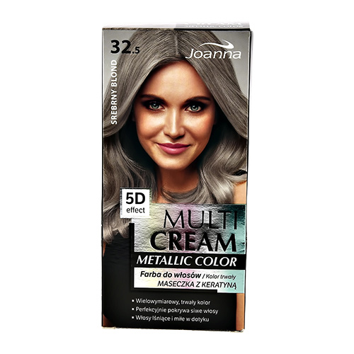 Краска для волос JOANNA MULTI CREAM METALLIC COLOR тон 32.5 Серебряный блонд пуллер для молнии металлический 2 2 × 0 9 см серебряный