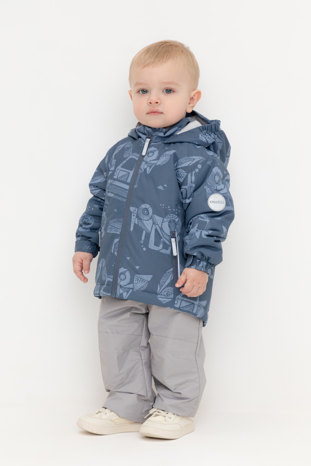 Куртка детская Crockid 1B JKT 009 1, винтажный синий, строительная техника, 98