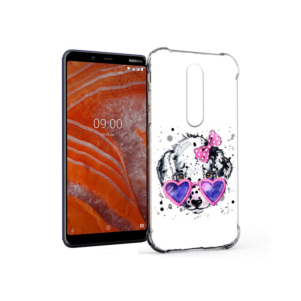 

Чехол MyPads Tocco для Nokia 3.1 Plus долматинец в очках (PT121397.96.337), Прозрачный, Tocco