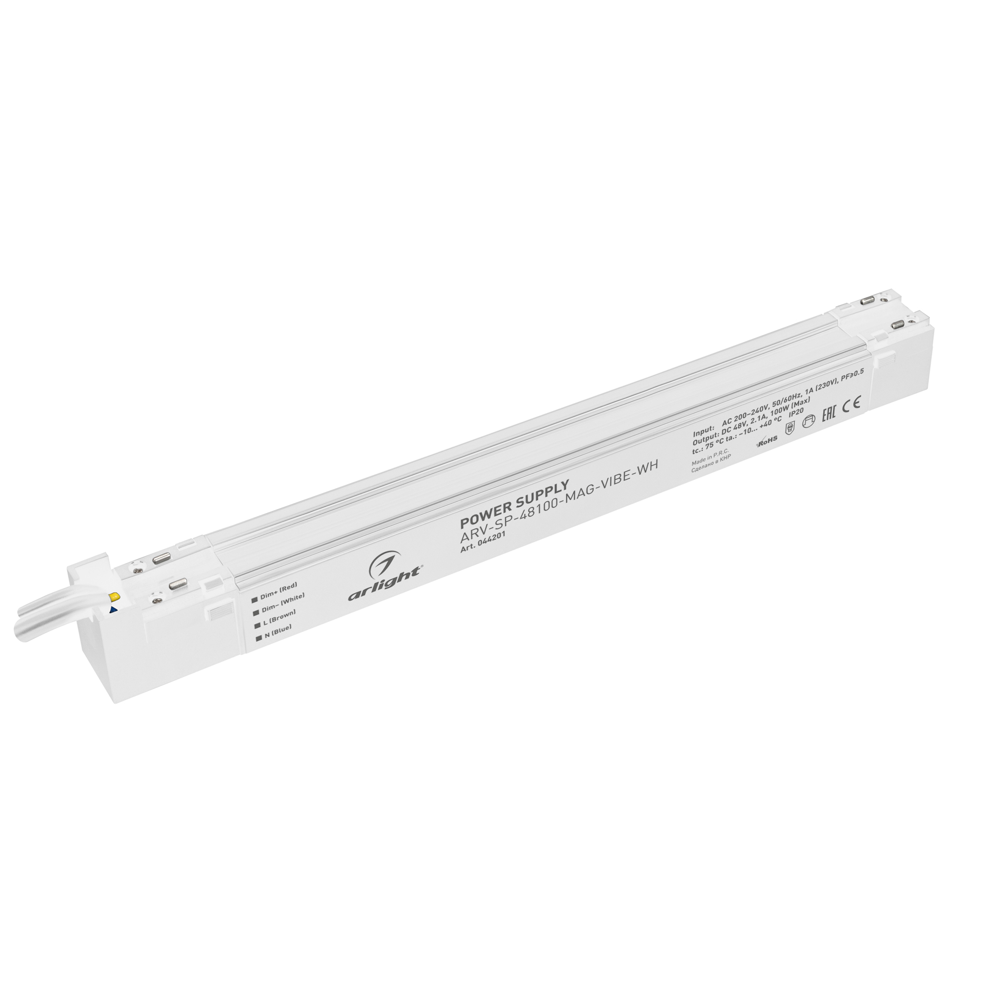

Блок питания Arlight ARV-SP-48100-MAG-VIBE-WH (48V, 2.1A, 100W), 044201, Белый, 044201