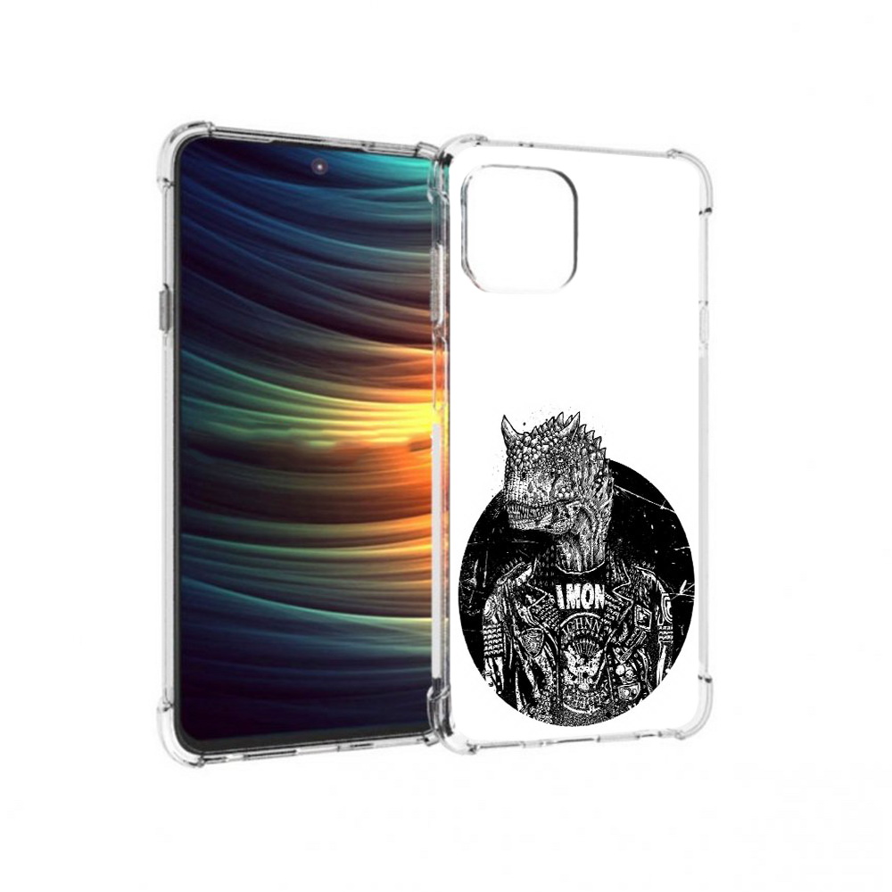 

Чехол MyPads Tocco для Motorola 20 Lite динозавр в куртке (PT227073.348.328), Прозрачный, Tocco