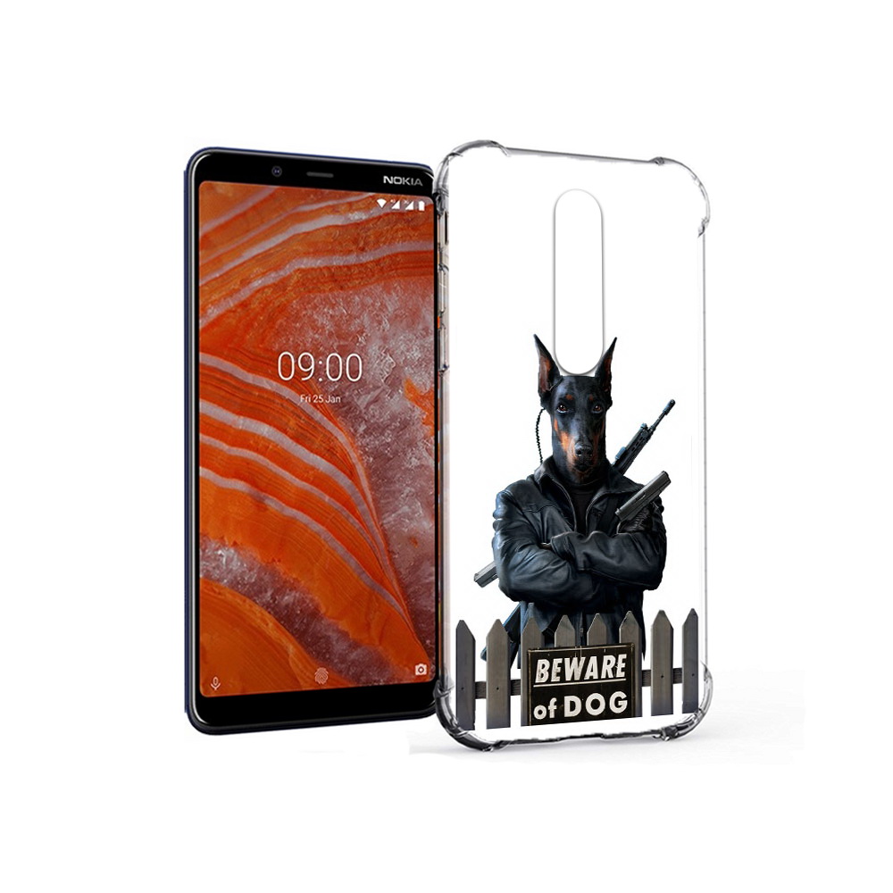 

Чехол MyPads Tocco для Nokia 3.1 Plus доберман (PT121397.96.332), Прозрачный, Tocco