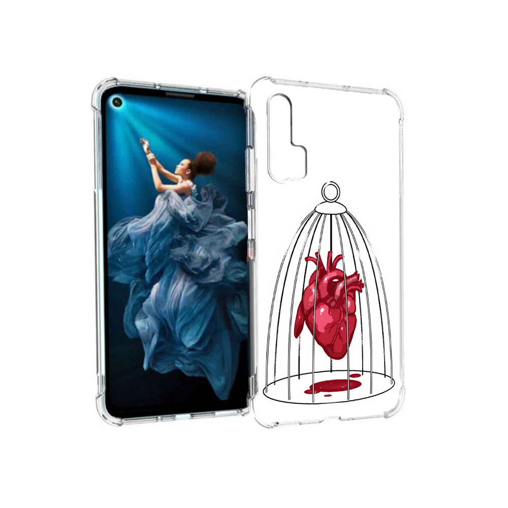 

Чехол MyPads Tocco для Honor 20 Pro сердце в клетке (PT129185.18.597), Прозрачный, Tocco