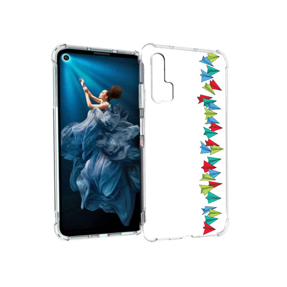 

Чехол MyPads Tocco для Honor 20 Pro самолетики из листочков (PT129185.18.593), Прозрачный, Tocco