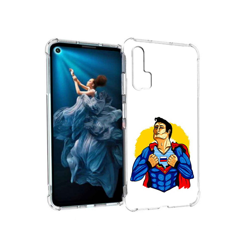 

Чехол MyPads Tocco для Honor 20 Pro русский супермен (PT129185.18.591), Прозрачный, Tocco