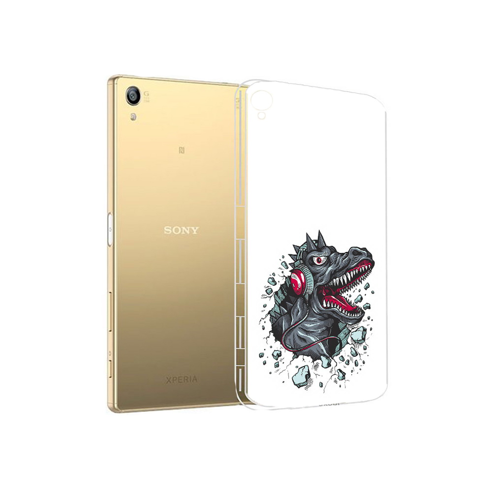 

Чехол MyPads Tocco для Sony Xperia Z5 Premium Нарисованный динозавр в наушниках, Прозрачный, Tocco