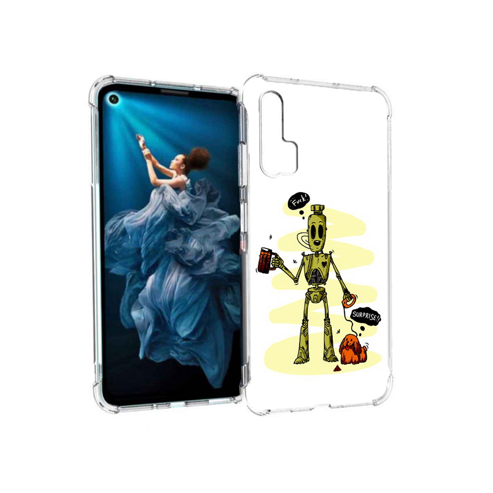

Чехол MyPads Tocco для Honor 20 Pro прикольный робот (PT129185.18.557), Прозрачный, Tocco