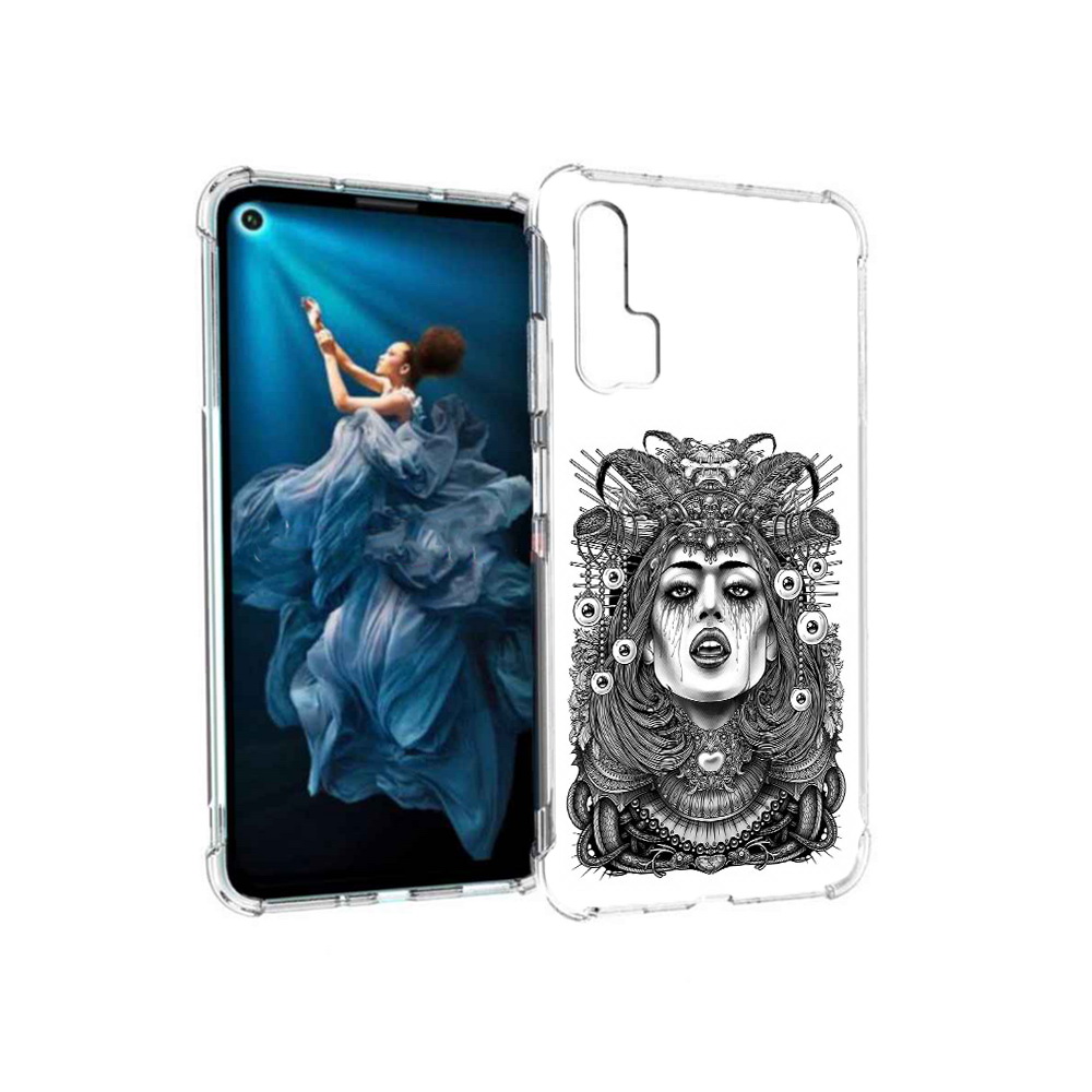 

Чехол MyPads Tocco для Honor 20 Pro портрет девушки черно белый (PT129185.18.551), Прозрачный, Tocco
