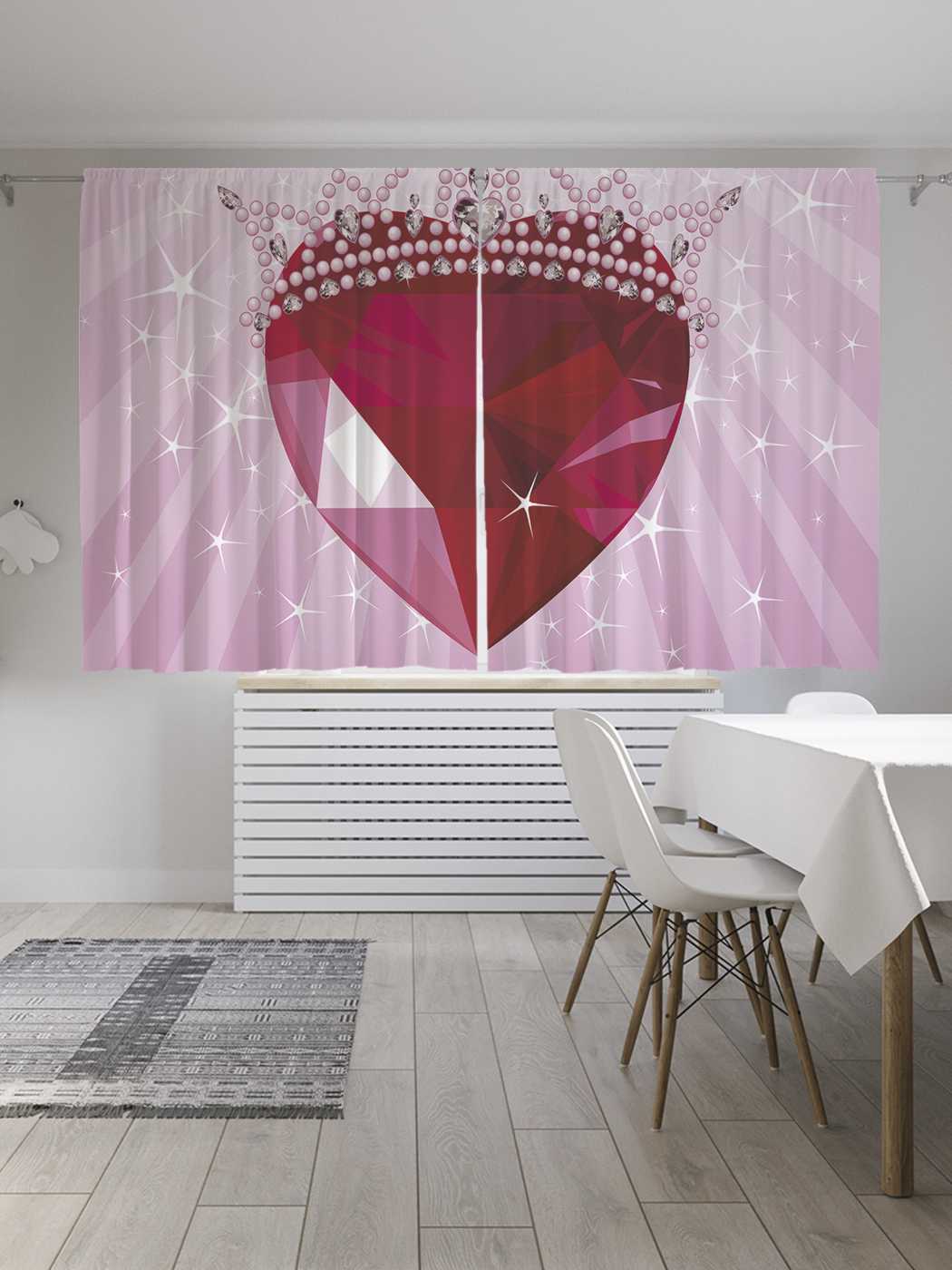 

Классические шторы JoyArty "Коронование сердца", серия Oxford DeLux, 2 полотна 145x180 см, Коронование сердца