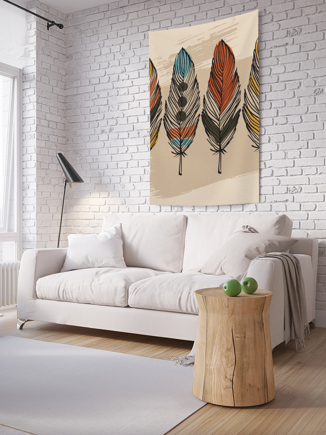 

Вертикальное фотопанно на стену JoyArty Цветные перья бохо 100x150 см, Цветные перья бохо