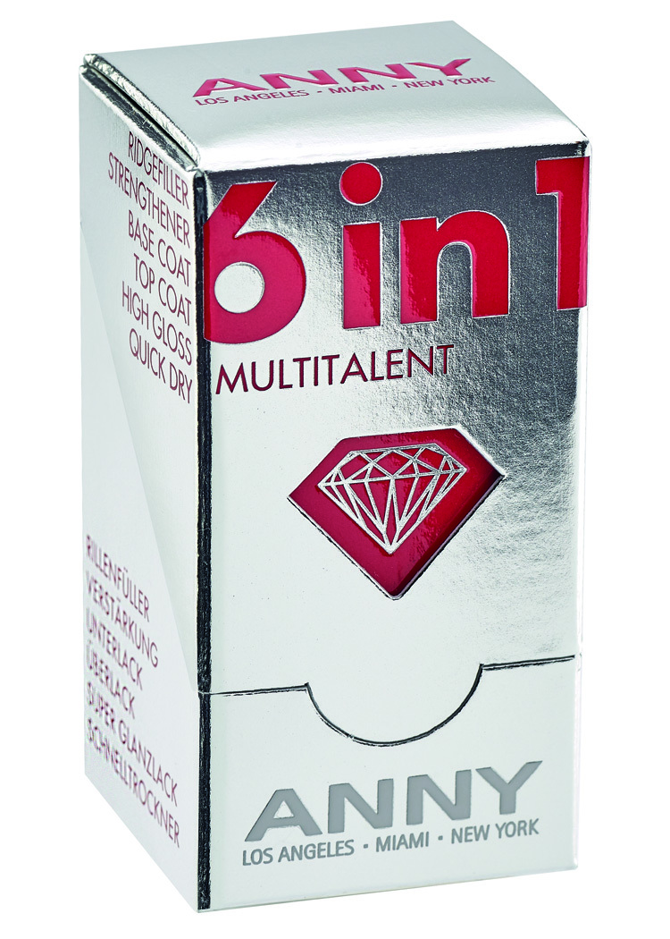 Мульти-средство для ногтей ANNY 6 в 1 прозрачное, 15 мл
