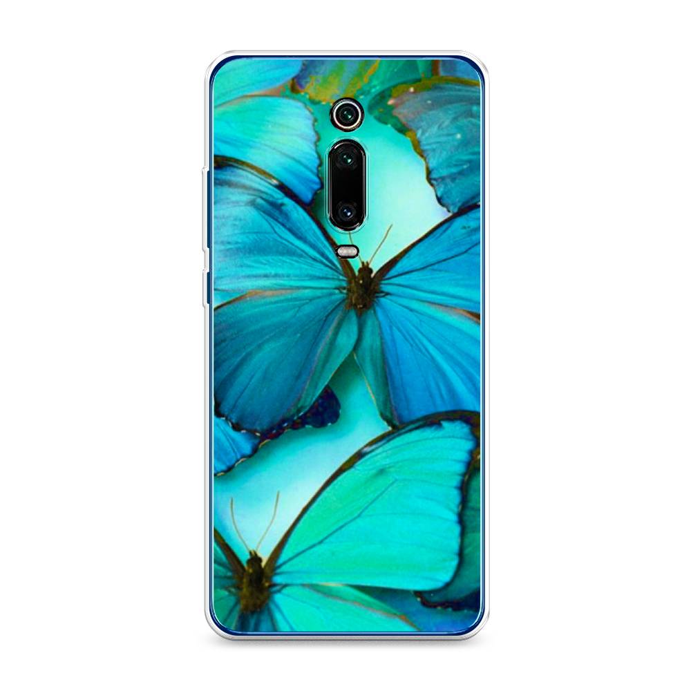 фото Силиконовый чехол "неоновые бабочки" на xiaomi mi 9t pro awog