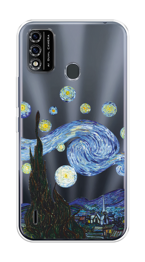 

Чехол на Itel A48 "Ночь Ван Гога", Голубой;синий;черный, 3200150-1