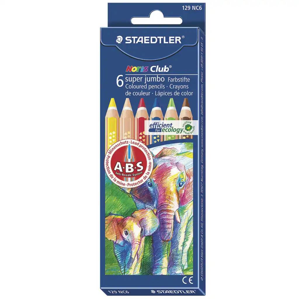 

Карандаш цветной утолщенный STAEDTLER Noris club 6 уп, Разноцветные