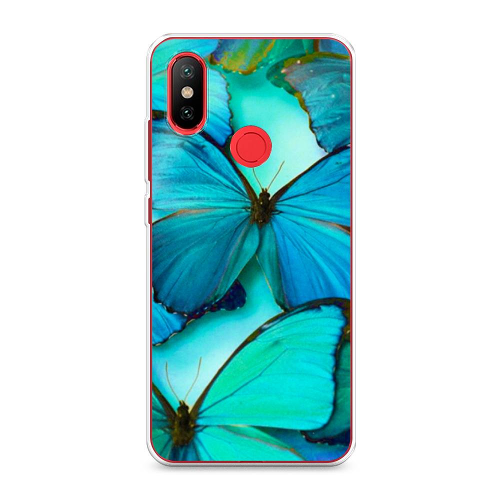 фото Силиконовый чехол "неоновые бабочки" на xiaomi mi 6x awog