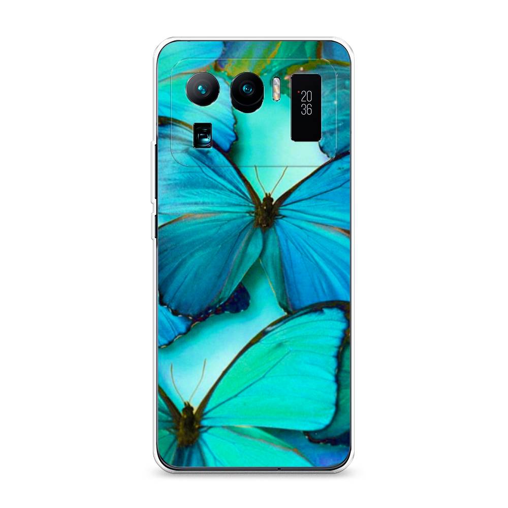 фото Силиконовый чехол "неоновые бабочки" на xiaomi mi 11 ultra awog