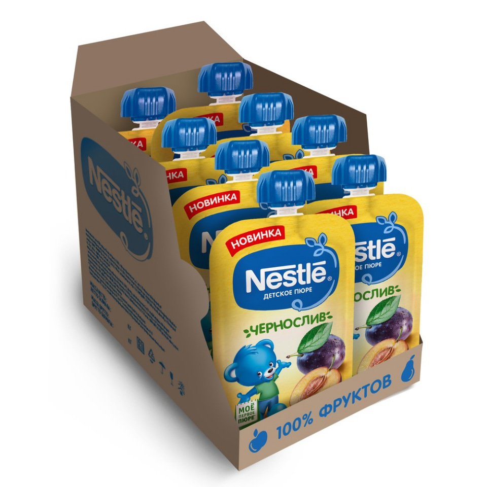 

Пюре фруктовое Nestlе Чернослив, 8 шт. по 90 г, Чернослив пауч
