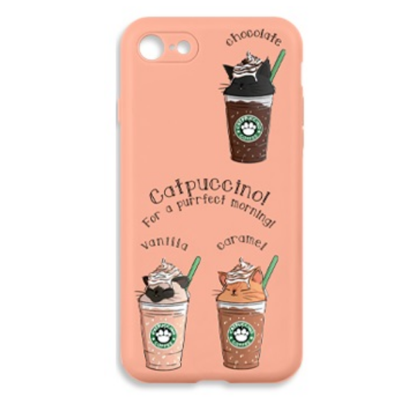 

Чехол iPhone 7/8/SE(2020) NANO 2.0 mm (с магнитом и принтом) "Catpuccino" розовый