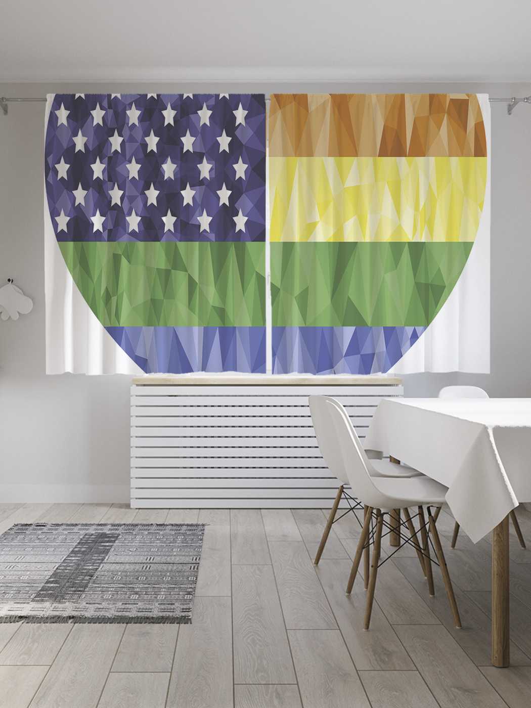 

Классические шторы JoyArty "Флаг на сердце", серия Oxford DeLux, 2 полотна 145x180 см, Флаг на сердце