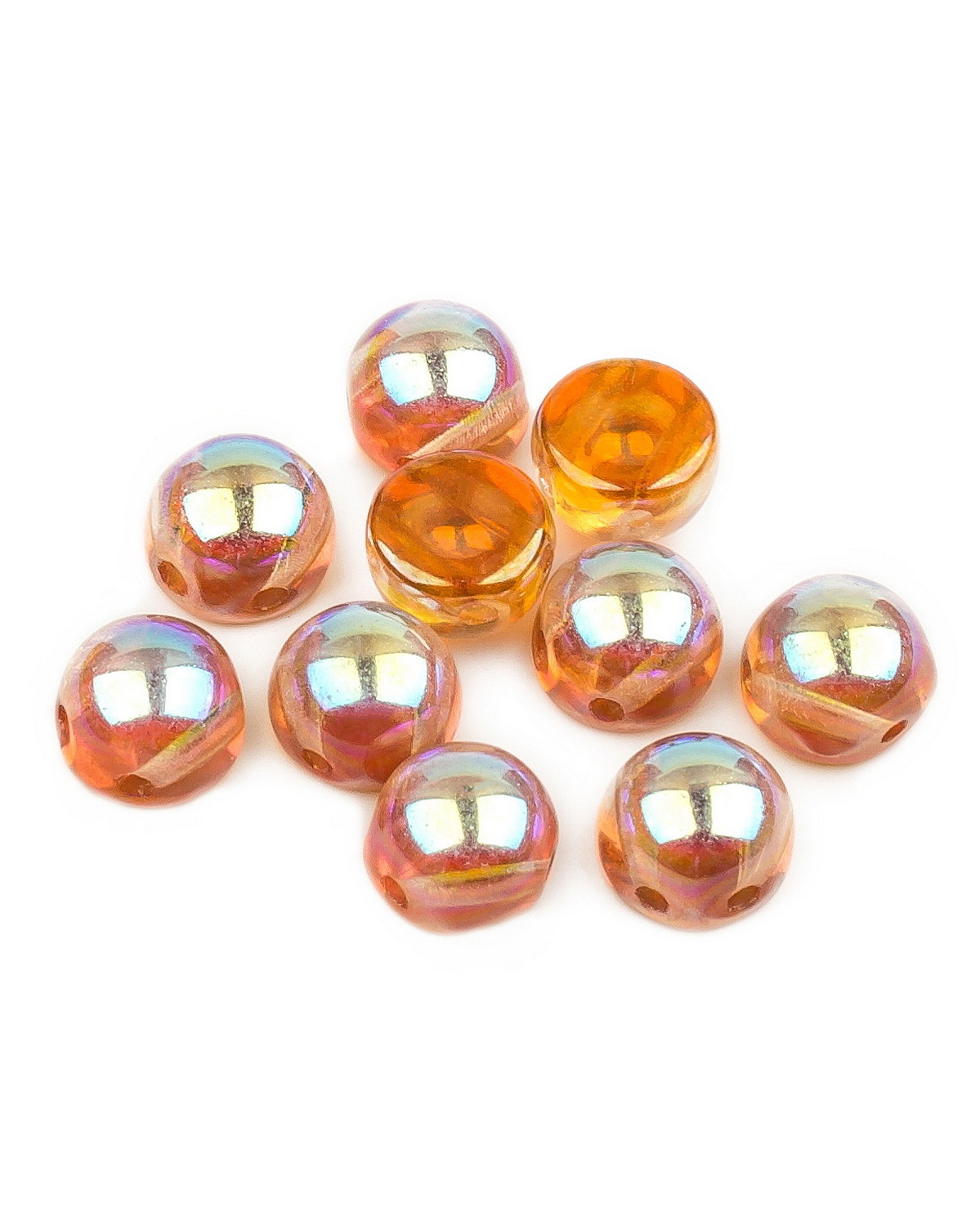 

Бусины Czech Beads Cabochon bead, 6 мм Crystal Orange Rainbow, 10 шт, Разноцветный, Cabochon bead