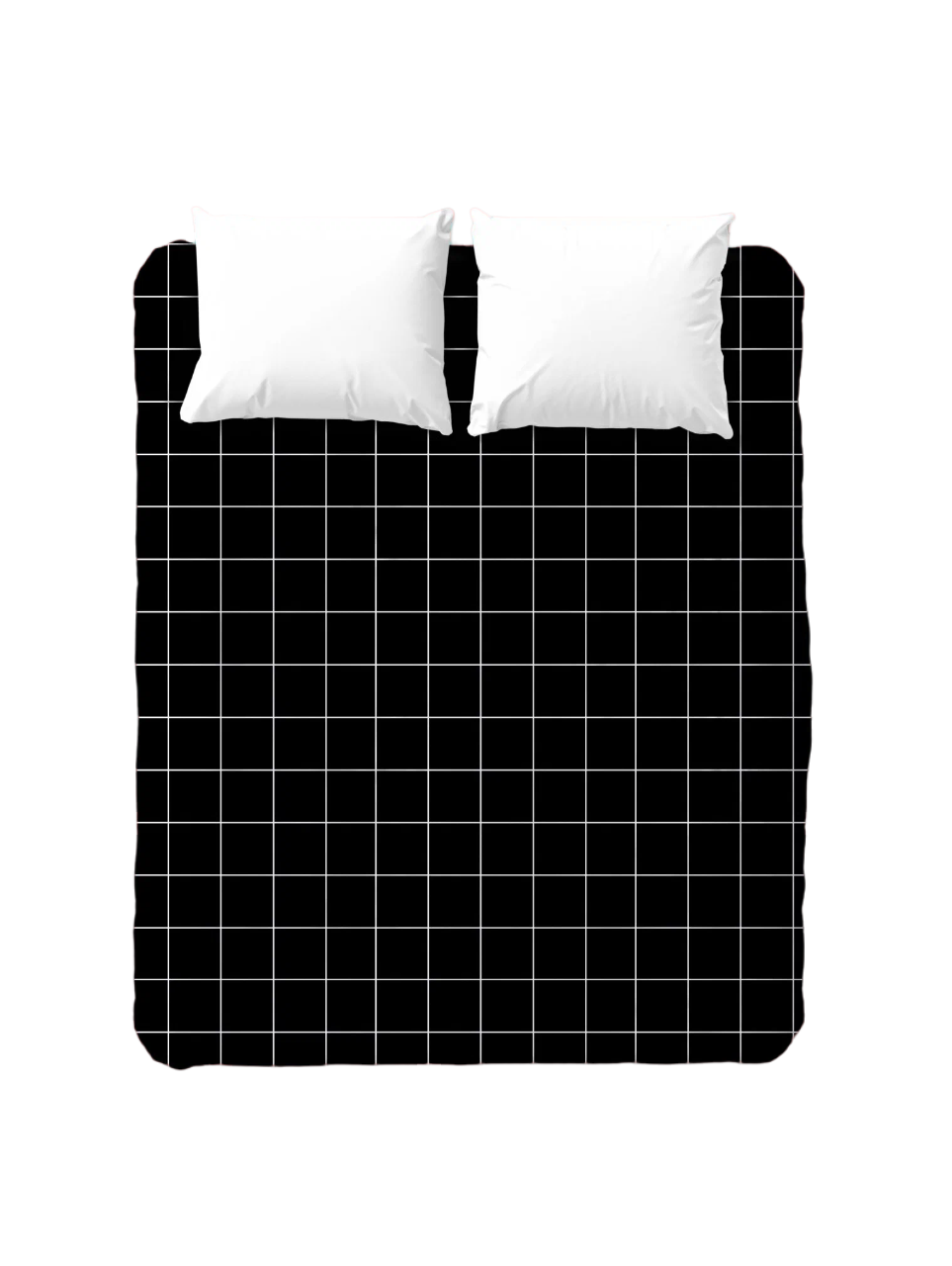 Простыня на резинке перкаль 200х160х25 Crazy Getup 16405-2 Grid paper black