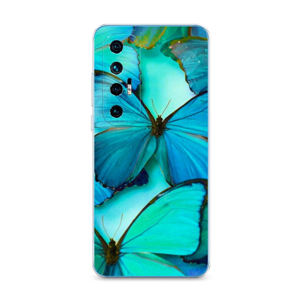 фото Силиконовый чехол "неоновые бабочки" на xiaomi mi 10s awog