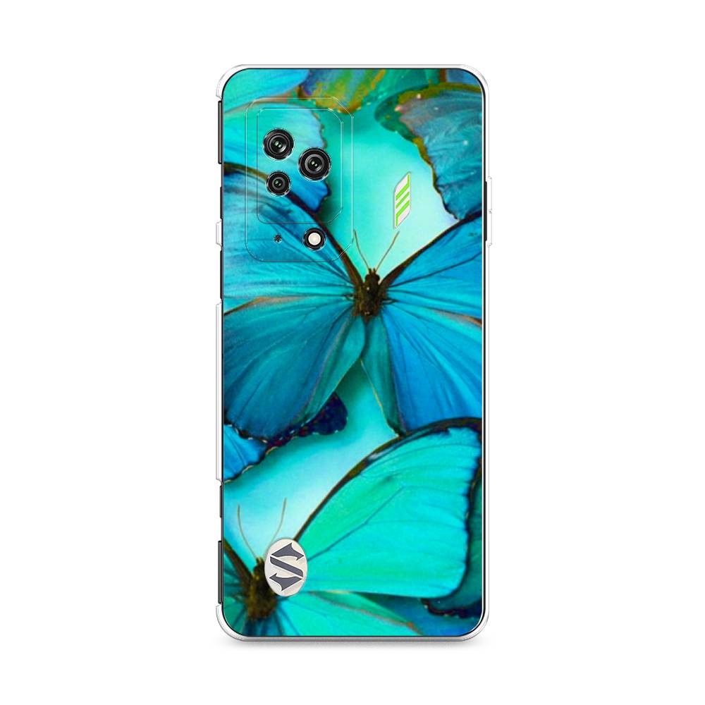 фото Силиконовый чехол "неоновые бабочки" на xiaomi black shark 5 awog