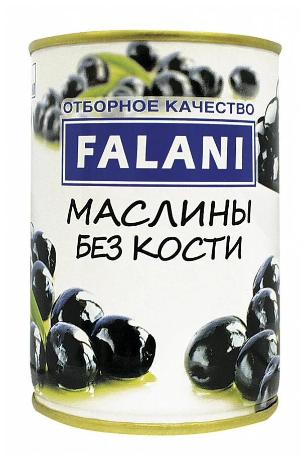 Маслины чёрные без косточек FALANI 300 мл