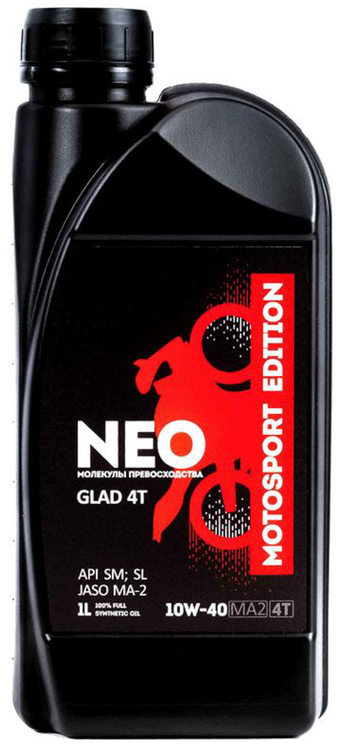 Моторное масло NEO GLAD 4T синт 10w-40SMSL1л 1458₽