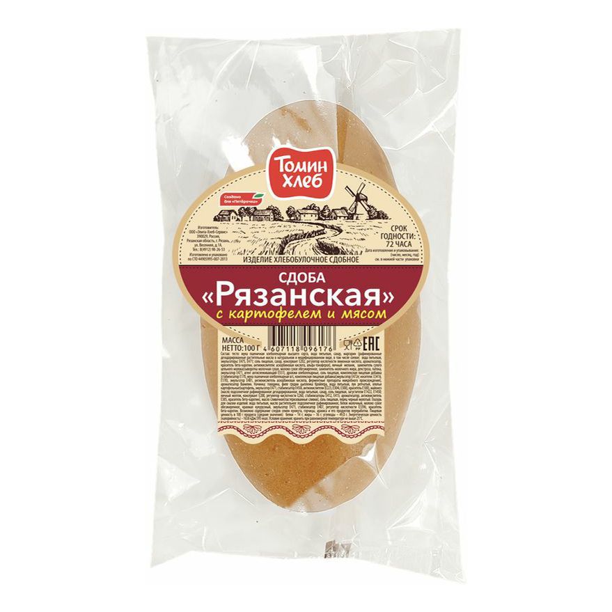 Сдоба Томин хлеб Рязанская с картофелем и мясом 100 г