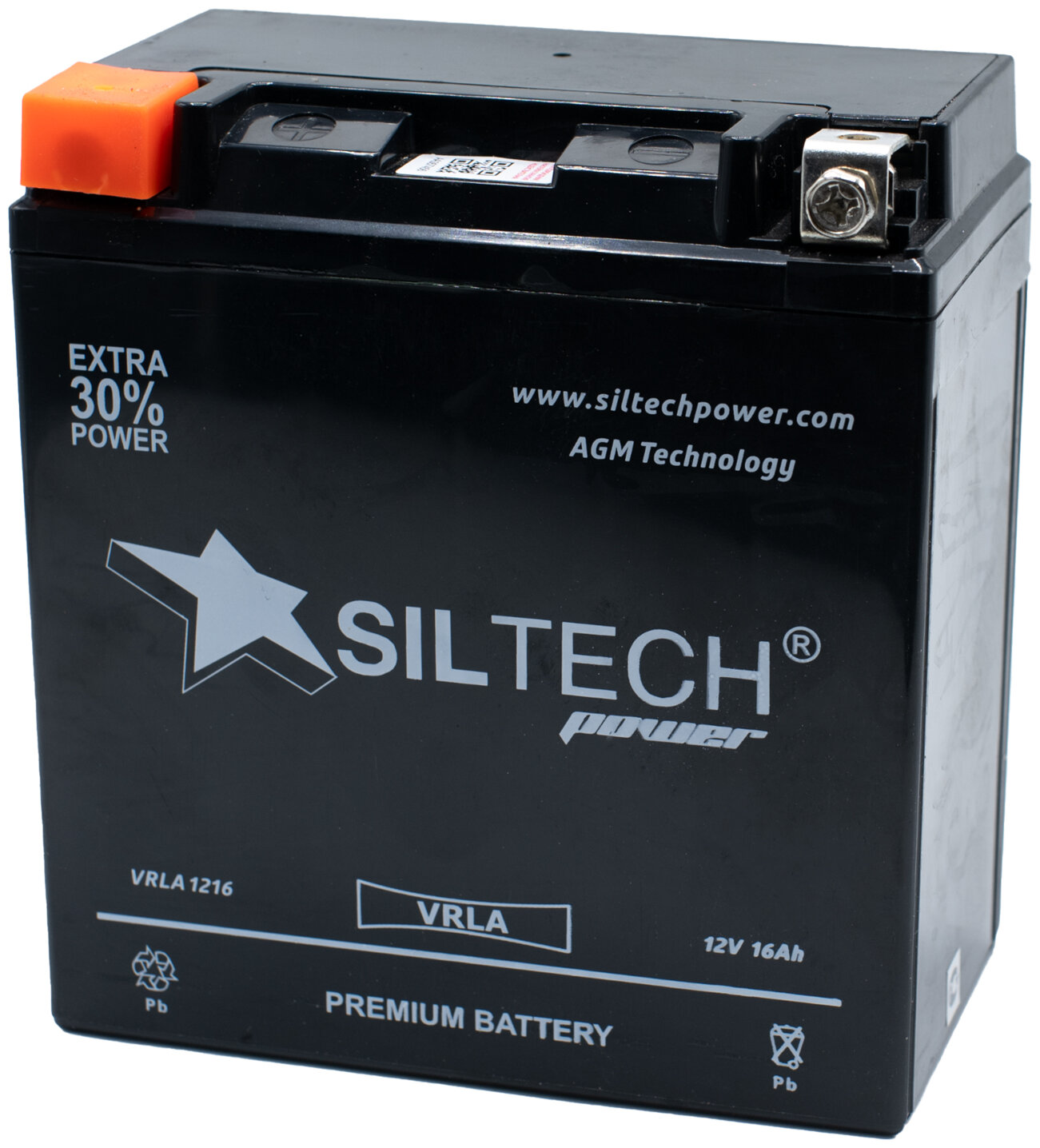 Аккумулятор SILTECH VRLA 1216 (YTX16-BS) 16 Ач 250 А прямая полярность