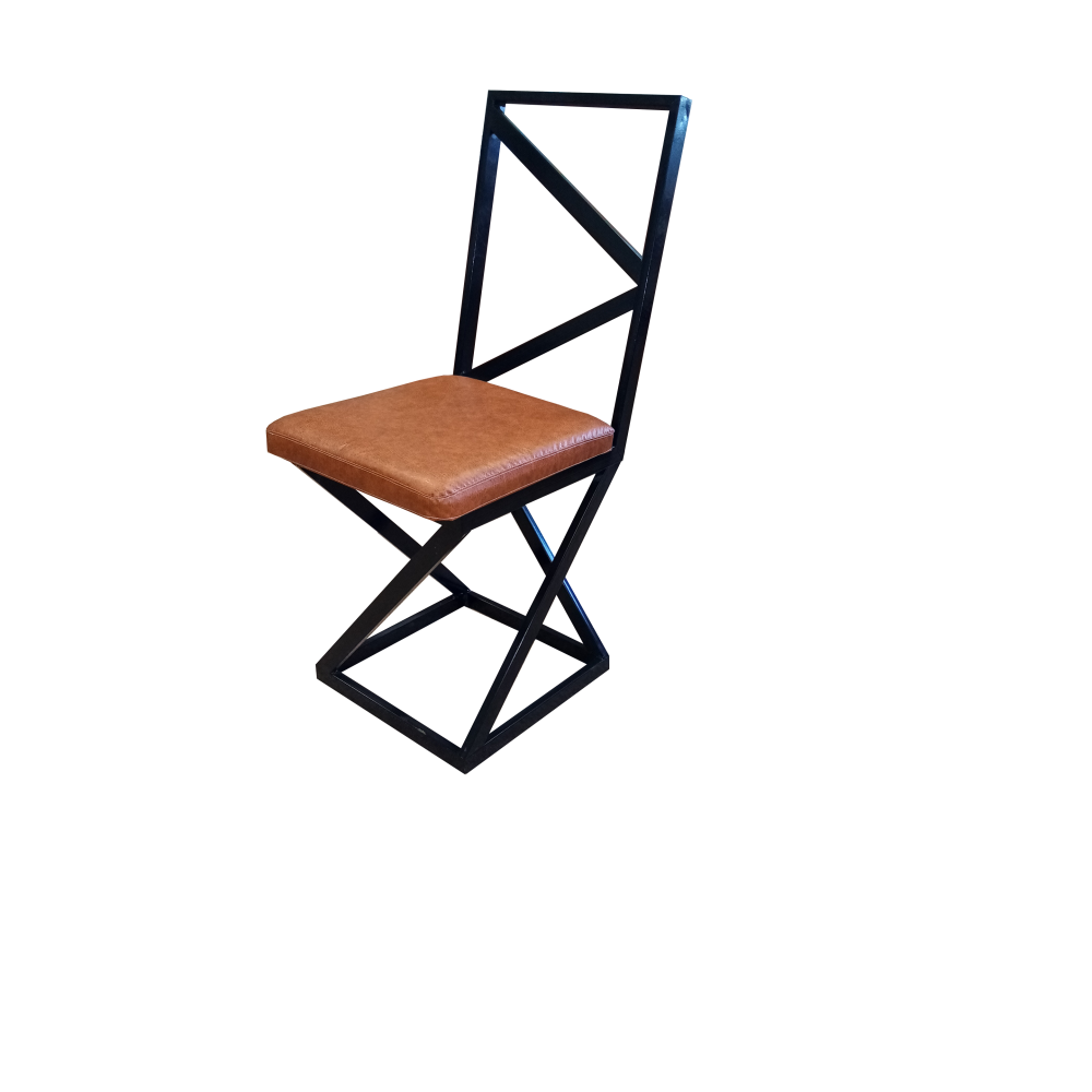 фото Стул new victoria лофт с мягким сиденьем черный - коричневый
