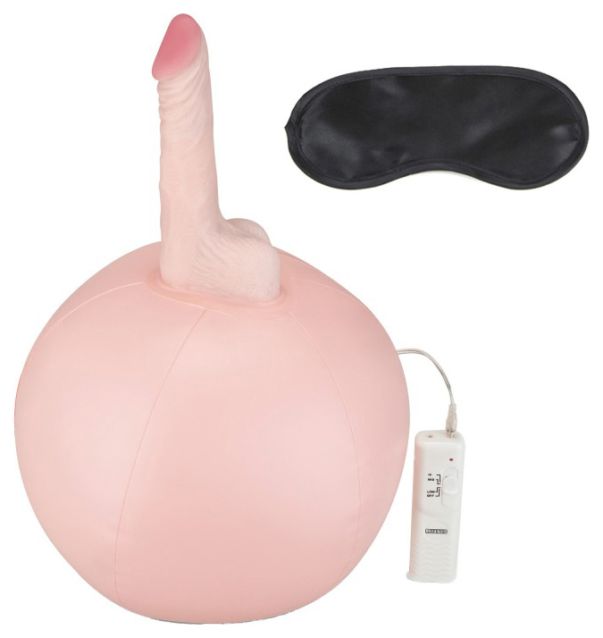 фото Надувной секс-мяч с реалистичным вибратором lux fetish телесный