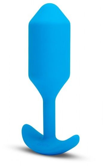 фото Вибропробка для ношения b-vibe snug plug 3 голубая 12,4 см
