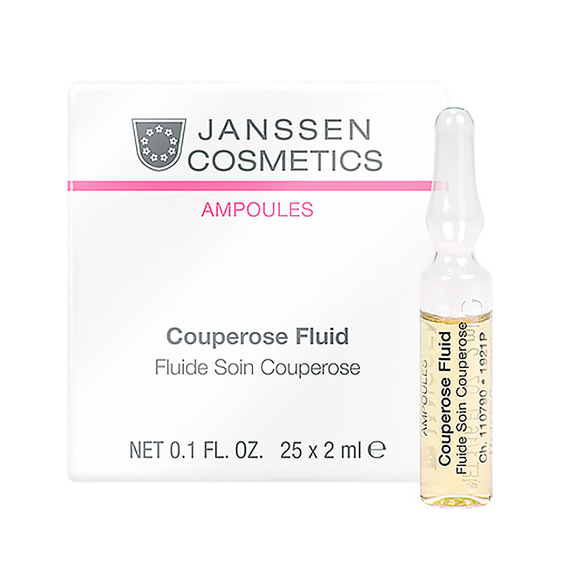 фото Сосудоукрепляющий концентрат для кожи janssen с куперозом couperose fluid 25*2 мл