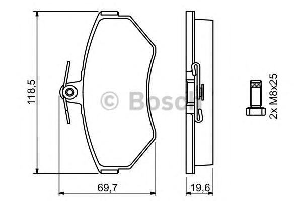 

Комплект тормозных колодок BOSCH 0986494021