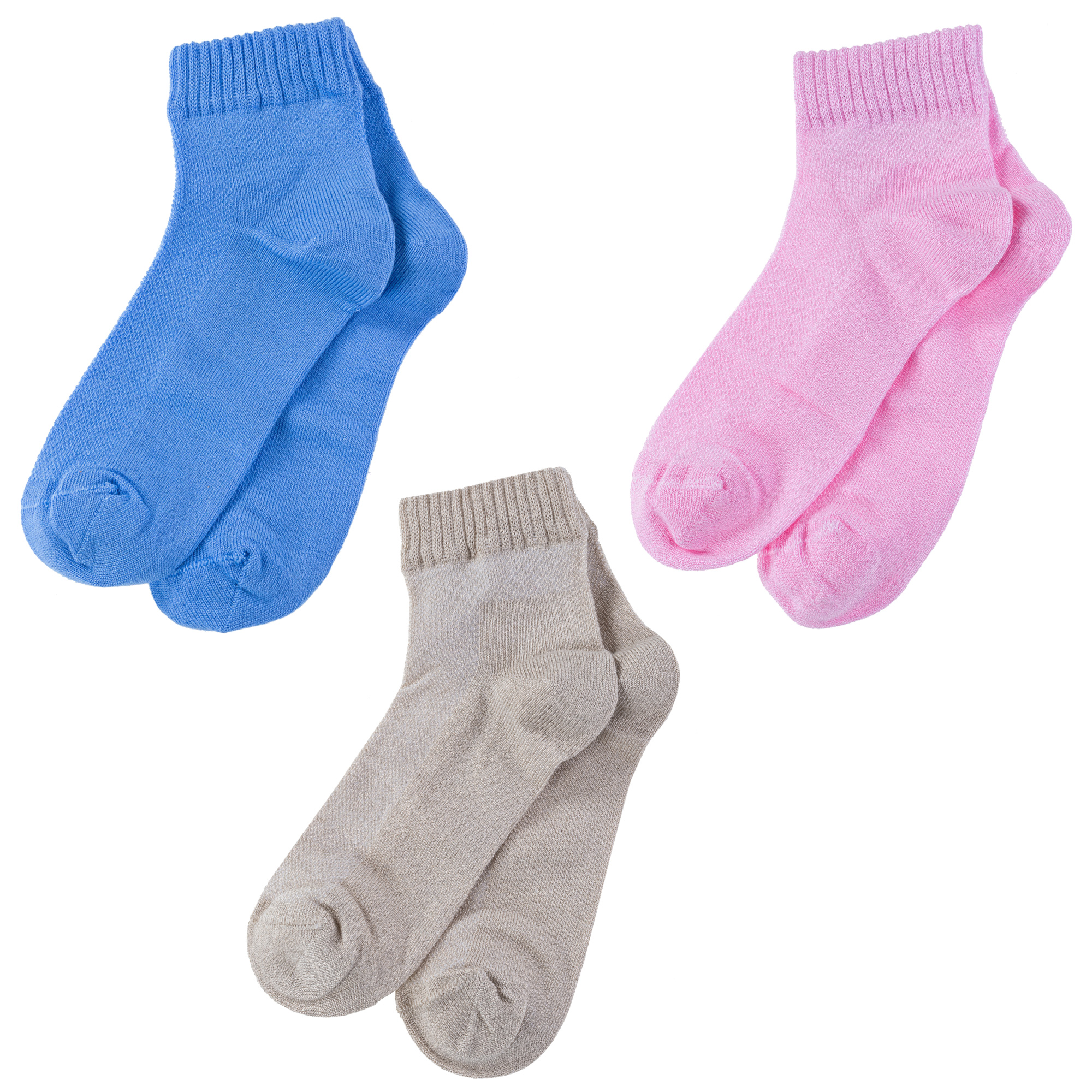 Носки детские Носкофф 3-НД10, голубой; розовый; бежевый, 20-22