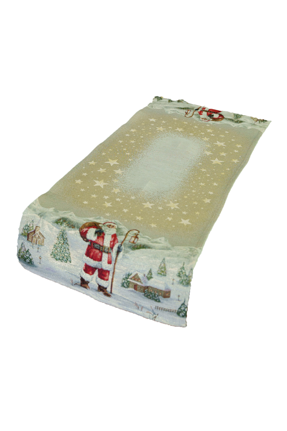 

Салфетка TESSITURA di ARCONATE Новогодняя Гобелен Merry Christmas Золотистая 45x140см, TA-256