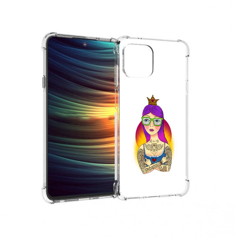 

Чехол MyPads Tocco для Motorola 20 Lite девушка в татуировках с короной (PT227073.348.305), Прозрачный, Tocco