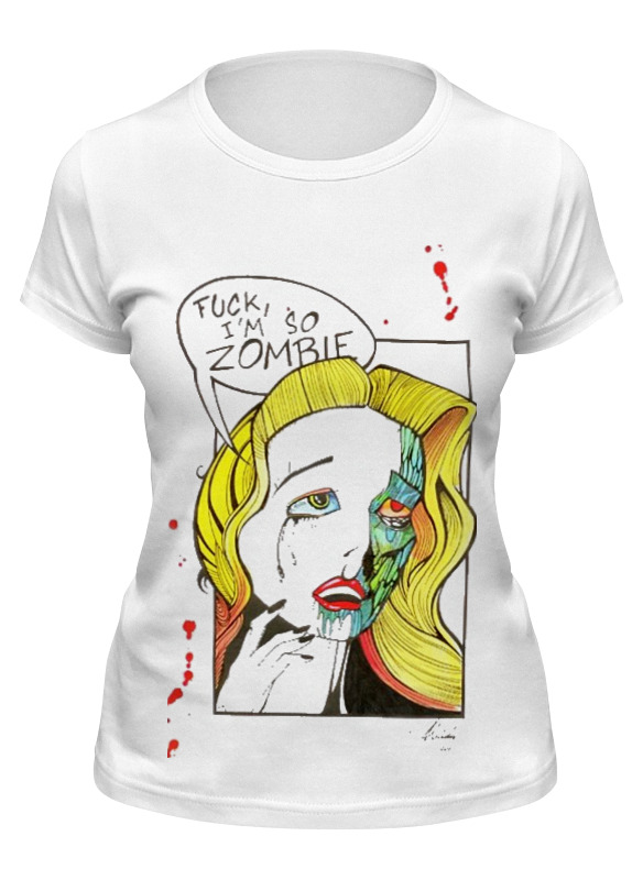 

Футболка женская Printio Cartoon zombie белая 2XL, Белый, Cartoon zombie