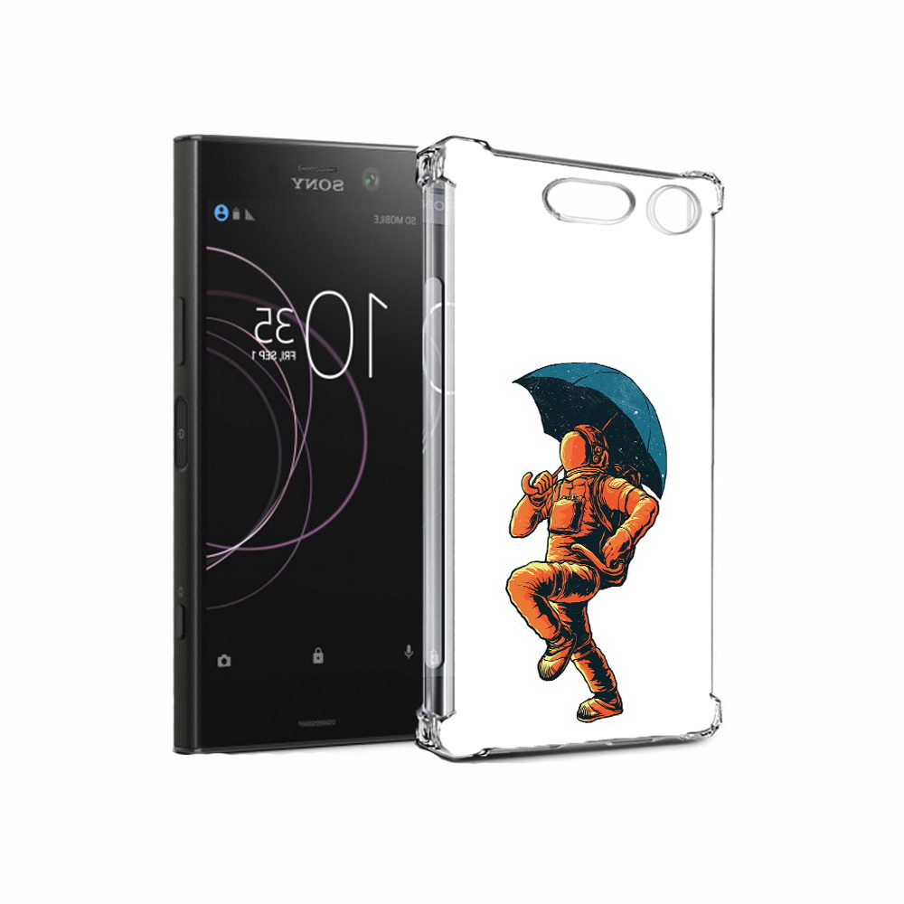 

Чехол MyPads Tocco для Sony Xperia XZ1 шагающий космонавт с зонтом (PT77229.221.695), Прозрачный, Tocco